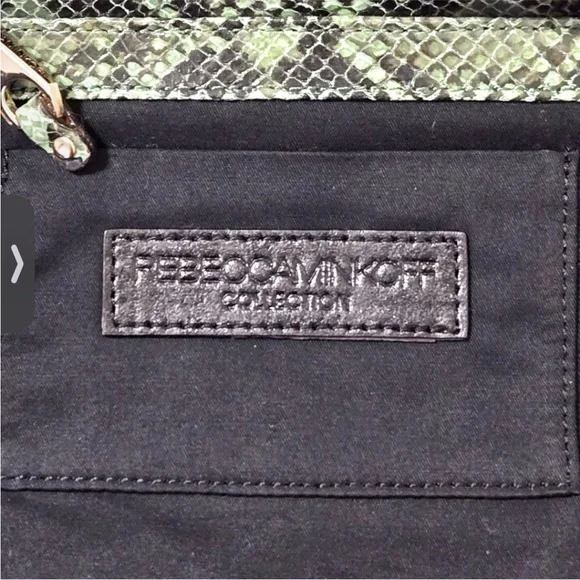 Rebecca Minkoff Collection Green Python Embossed Leather Cali Shoulder Bag - Picture 13 of 16